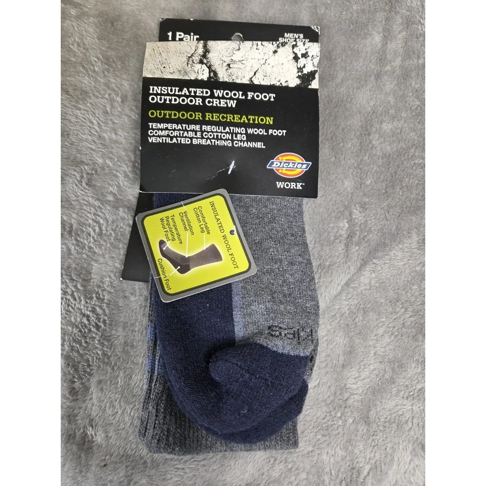 Dickies Insulated Wool Foot Outdoor Crew Work‎ Socks Men's Size 6-12